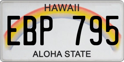 HI license plate EBP795