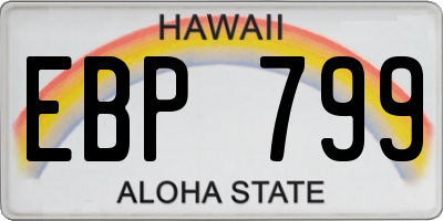 HI license plate EBP799