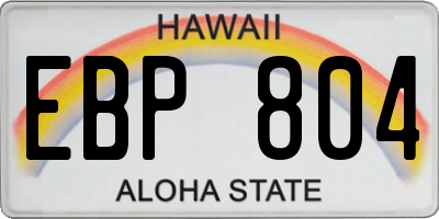 HI license plate EBP804
