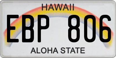 HI license plate EBP806
