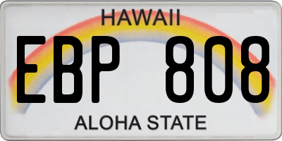 HI license plate EBP808