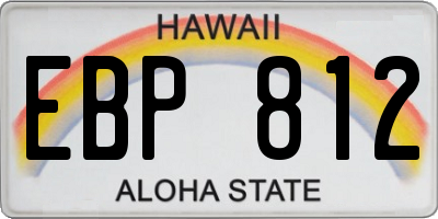HI license plate EBP812