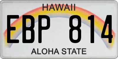HI license plate EBP814