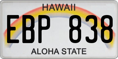 HI license plate EBP838
