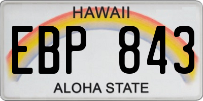 HI license plate EBP843