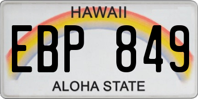 HI license plate EBP849