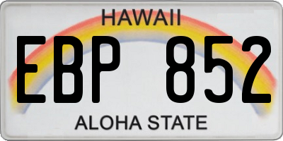 HI license plate EBP852