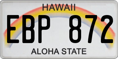 HI license plate EBP872