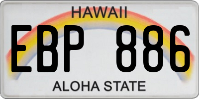 HI license plate EBP886