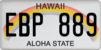 HI license plate EBP889
