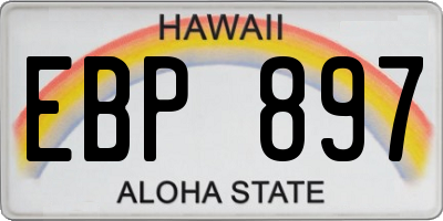 HI license plate EBP897