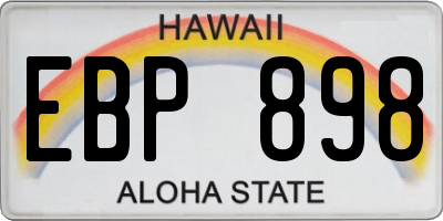 HI license plate EBP898