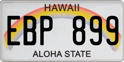 HI license plate EBP899