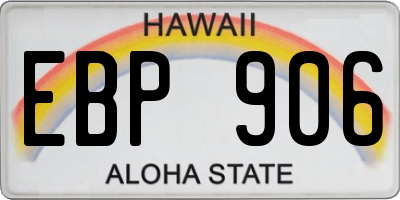 HI license plate EBP906