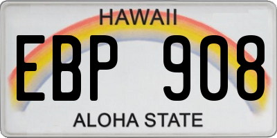 HI license plate EBP908
