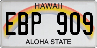 HI license plate EBP909