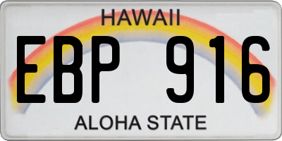 HI license plate EBP916