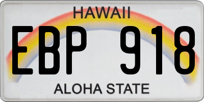HI license plate EBP918