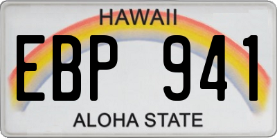 HI license plate EBP941