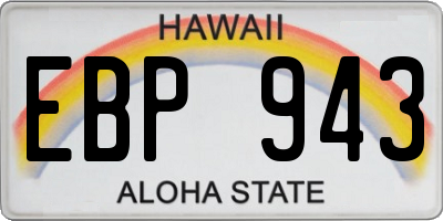 HI license plate EBP943