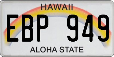 HI license plate EBP949
