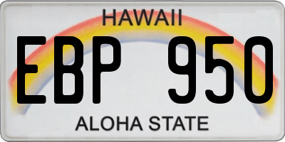 HI license plate EBP950