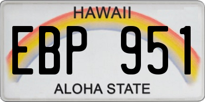 HI license plate EBP951