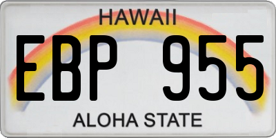 HI license plate EBP955