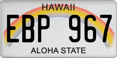 HI license plate EBP967