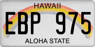 HI license plate EBP975
