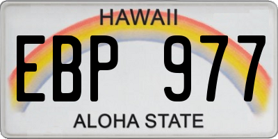 HI license plate EBP977