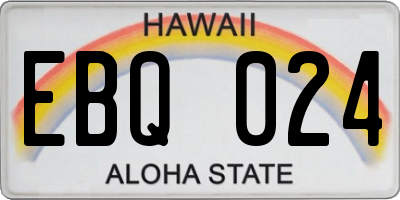HI license plate EBQ024
