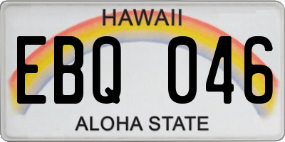 HI license plate EBQ046