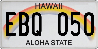 HI license plate EBQ050