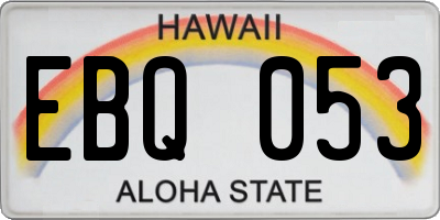 HI license plate EBQ053