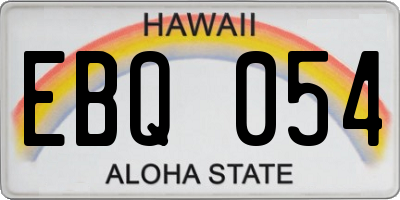 HI license plate EBQ054