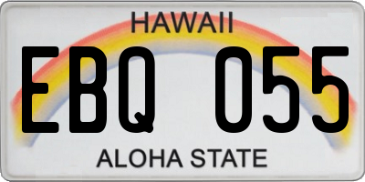 HI license plate EBQ055