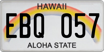 HI license plate EBQ057