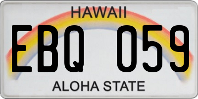 HI license plate EBQ059