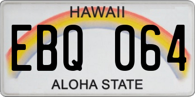 HI license plate EBQ064
