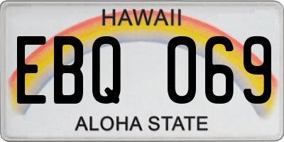 HI license plate EBQ069