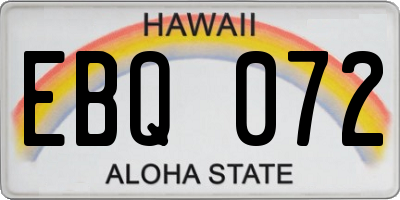 HI license plate EBQ072