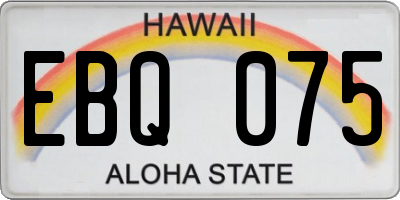 HI license plate EBQ075
