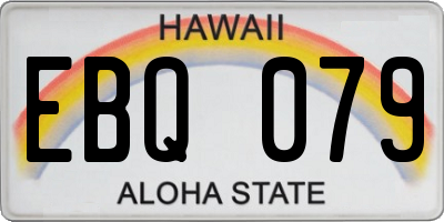 HI license plate EBQ079