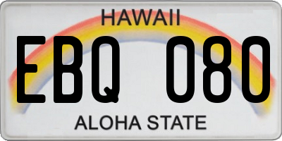 HI license plate EBQ080