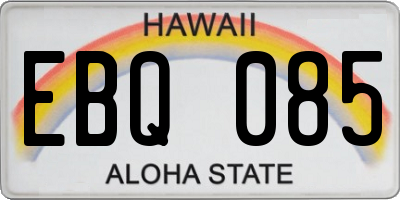 HI license plate EBQ085