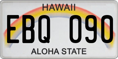 HI license plate EBQ090