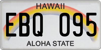 HI license plate EBQ095