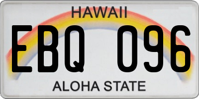HI license plate EBQ096
