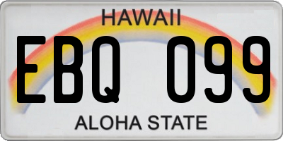 HI license plate EBQ099